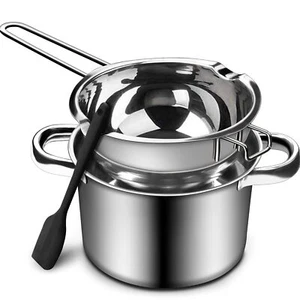 Double Boiler Pot, Stainless Steel Chocolate Melting Pot with Silicone Spatula - Picture 1 of 7