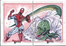 Marvel Greatest Battles Panel Sketch Card By Unknown Artist