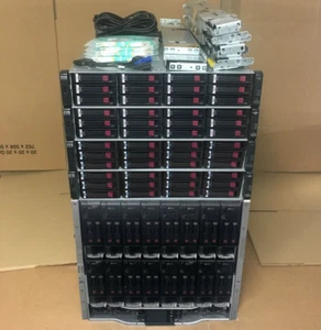 HP C7000 G3 16x BL460c Gen8 55TB 10Gbit iSCSI 256Core 1TB Blade P2000 G3 SAN - Picture 1 of 3