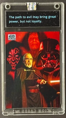 Exhibición de tarjetas Topps cromada Galaxy Star Wars SITH LORDS en estuche Zion Magpro Foto 1 de 4