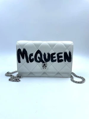 Bolso Bandolera HJ Alexander McQueen Piel de becerro Acolchado Graffiti Cadena Calavera Foto 1 de 4