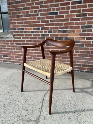 Danesa Moderna Rastad & Relling Teca con Asiento de Bastón Silla Bambi Foto 1 de 4