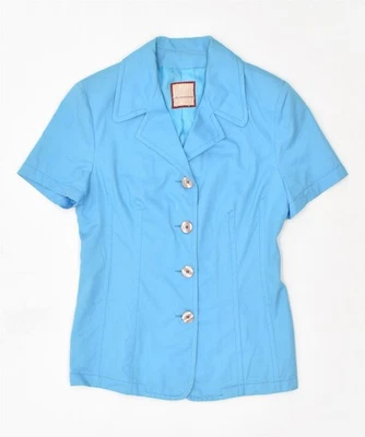 MODA DOSSIER Womens Short Sleeve 4 Button Blazer Jacket IT 42 Medium Blue BY02 - Image 1 of 4