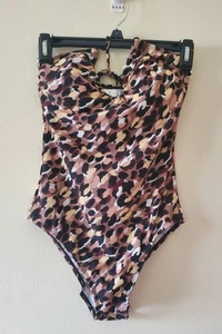 Salt & Cove Women's M Halter Neck One-Piece Swimsuit Cheetah Print Multicolor - Picture 1 of 17