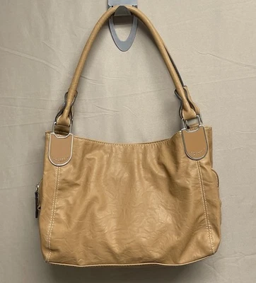 Bolso de mano Rosetti de cuero marrón Bolso de hombro Top Doble asa Cartera Cremallera M Foto 1 de 4