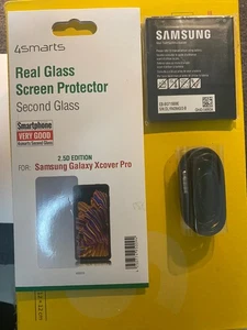 Samsung Galaxy XCover Pro Bundle – Akku EB-BG715BBE + Schutzglas + Kopfhörer - Picture 1 of 10