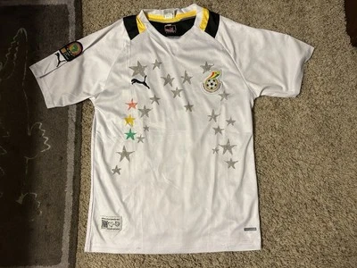 White GHANA 2012 2013 HOME FOOTBALL SHIRT SOCCER JERSEY PUMA YOUTH XL/ Men’s M - Image 1 of 4