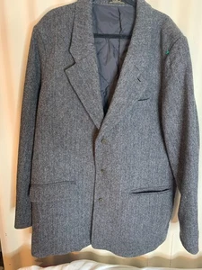 LL Bean 100% Shetland Wool Brown Tweed Sport Coat 48 Tall - Picture 1 of 10