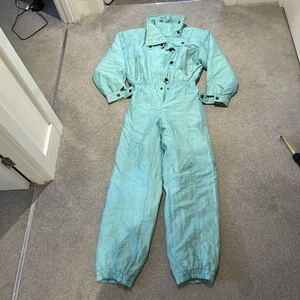Vintage Colmar Ski Suit 90s Retro One Piece Snowsuit Blue Womens Large - Picture 1 of 8