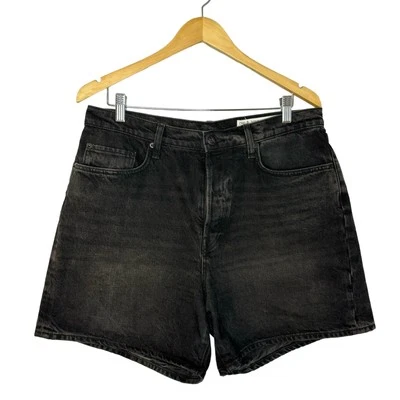 Pantalones Cortos Rag & Bone Maya Tiro Alto Calce Relajado Highland Negro Mujer 32  Foto 1 de 4