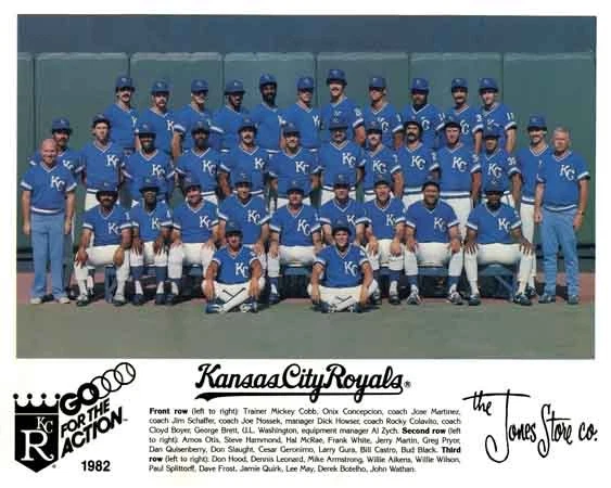 Foto 8x10 del equipo de béisbol MLB Kansas City Royals 1982  Foto 1 de 1