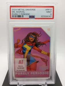 PSA 9 - Ms. Marvel #PP-13 28/50 Purely Periodic - 2024 Metal Universe Marvel - Picture 1 of 2