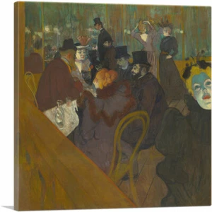 ARTCANVAS At the Moulin Rouge 1895 Canvas Art Print by Henri de Toulouse-Lautrec - Picture 1 of 11