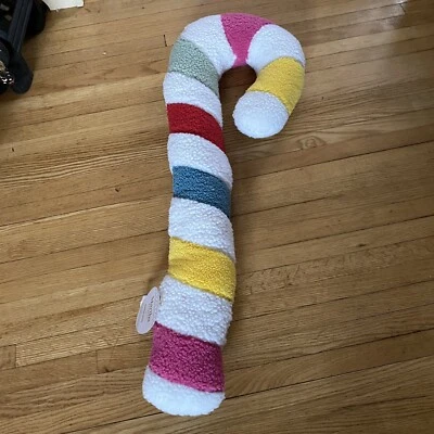 Bastón de caramelo arco iris menta remolino Sherpa caramelo Navidad almohada nueva con etiquetas Foto 1 de 4