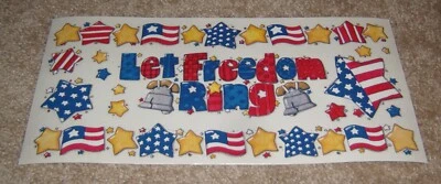 Hoja de pegatinas diseño Karen Foster ~ título patriótico "Let Freedom Ring" y bordes Foto 1 de 2