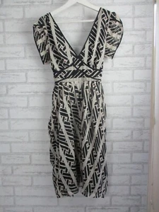 Alannah Hill womens a-line dress black grey pink heart print 8 silk - Picture 1 of 13