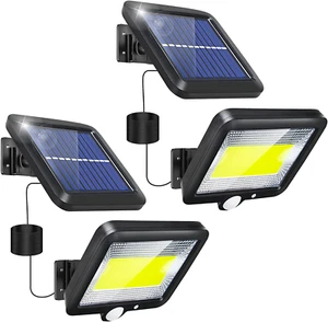 LED Solar Sensor Lights Outdoor 2 Pack Solar Powered Flood Lights Outdoor Motion - Picture 1 of 12