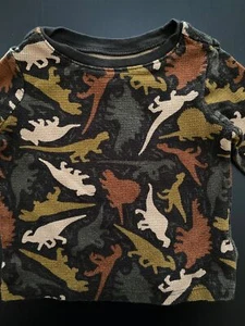 Old Navy Dino Thermal Long Sleeve Shirt Infant Toddler Boys 18-24mth 100% Cotton - Picture 1 of 8