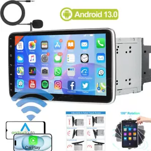 64G Android 13 Double 2DIN Rotatable 10.1'' Car Stereo Radio Carplay GPS Wifi BT - Picture 1 of 17