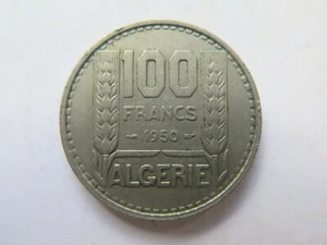 1950 ALGERIA 100 FRANCS CUPRO NICKEL COIN in EXCELLENT COLLECTABLE CONDITION - Foto 1 di 2