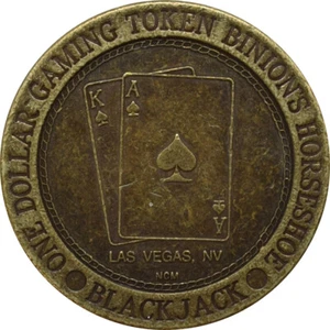 Horseshoe Club Casino $1 Token Las Vegas Nevada 1990 BLACKJACK - Picture 1 of 2