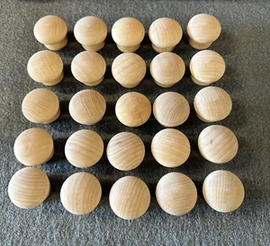 wooden cabinet knobs x 25 raw timber no screws unknown timber - Picture 1 of 4