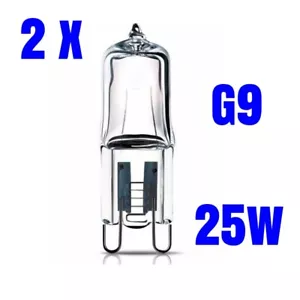 2 x G9 Halogen 25w Warm White Light Bulb Globe 240v Oven Microwave - Picture 1 of 4
