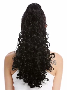 Hair Piece Ponytail Long Voluminous Strong Curly Black 50 CM 19AXL-V-1 - Picture 1 of 3