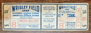 1947 MLB Baseball All-Star Game Full Ticket - Wrigley Field - Bild 1 von 2