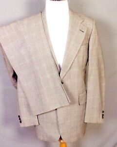 vintage 60s Hart Schaffner & Marx Men's 2 Pc Glen Plaid Business Suit SZ 42 L