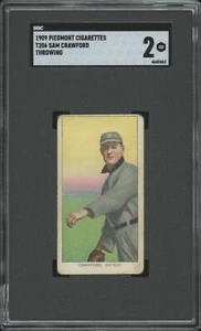 1909-11 T206 Piemont Sam Crawford Throwing SGC 2 - Bild 1 von 2