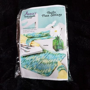 Annie's Pacific Place Settings Kit Placemats and Napkin Rings Knit or Crochet - Picture 1 of 10