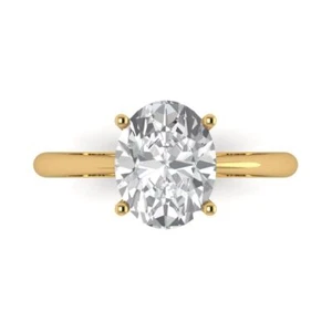 2.5 cttw Solitaire Moissanite Engagement Ring - 14K Solid Gold (Yellow Gold) - Picture 1 of 11