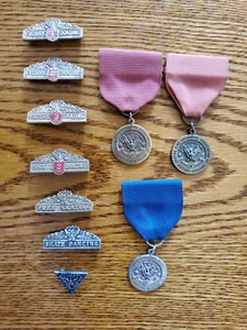 10 Different 1950's Roller Skating Award Pins, Rink Operators Medal & Ribbon - Picture 1 of 10