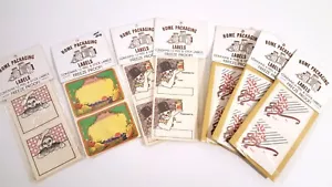 ETICHETTE IN SCATOLA VINTAGE CASA IMBALLAGGIO ADESIVI 7 CONFEZIONI SIGILLATE NATALE ECC - Foto 1 di 2