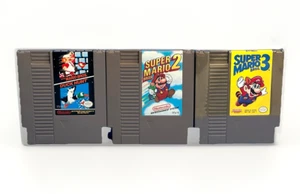 Nintendo NES Super Mario Bros Trilogy Game Lot w/ Sleeves VG Tested Free S&H - Picture 1 of 14