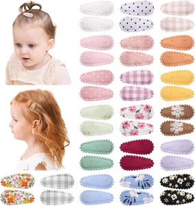 40 PCS Snap Hair Clips for Girls Flower Patterns Toddler Hair Clips 1.5"" Wrappe - Picture 1 of 7