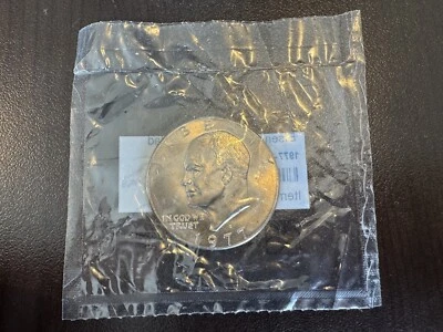 1977 D Eisenhower Dollar Uncirculated-60 Doubled D Mint Mark Littleton Certified - Image 1 of 4