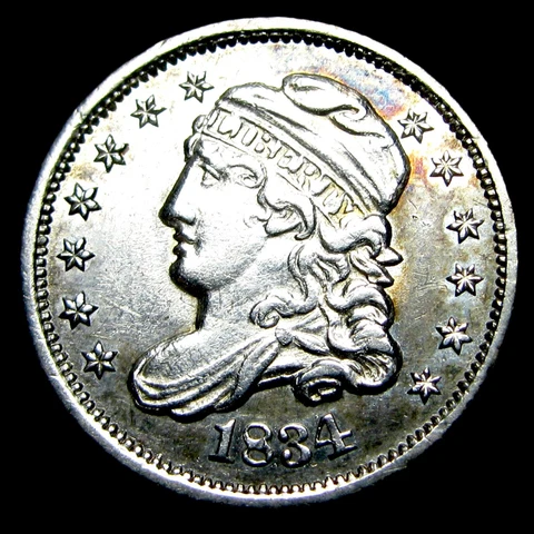 1834 Capped Bust Half Dime Silver ---- Stunning Coin ---- #FF464 Cover
