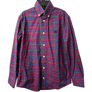 Easter Ralph Lauren Plaid Shirt 8 Boys Embroidered Emblem Red Blue Green Church - Picture 1 of 7