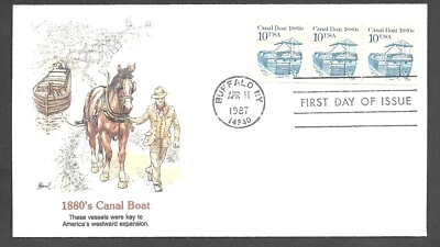 #2257 10c Canal Boat 1880s - Fleetwood FDC Coil (3) - Image 1 of 2