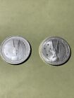 LOT OF 2 AUSTRALIA 2013 WAR IN THE PACIFIC 1941-45 50 CENTS 1/2 OZ.SILVER COIN