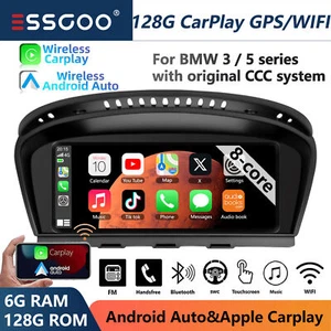 Apple Carplay 6+128G Android13 Car Stereo GPS For BMW 5/3 Series CCC E60 E61 E63 - Picture 1 of 18