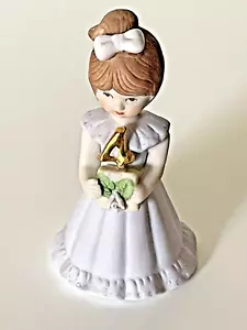 Vintage 1982 Age 4 Enesco Growing Up Birthday Girls Brunette Porcelain Figurine - Picture 1 of 9
