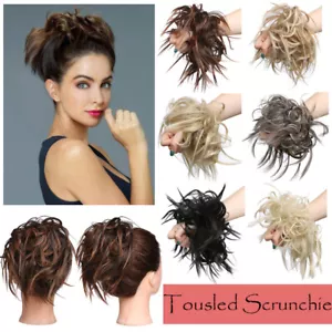 Extension capelli scrunchie 100% vero naturale riccio disordinato panino capelli coda di cavallo - Foto 1 di 18