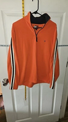 Pullover TOMMY HILFIGER 1/4 Cremallera Manga Larga Talla Pequeña Naranja S Años 90 Raro Foto 1 de 4