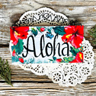 Aloha Welcome Sign Hibiscus Finished Wire Hanger  Indoor Only! DecoGreet