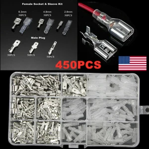 450X Surtido de Terminales Kit Conectores de Engarce de Alambre Eléctrico Macho Hembra Pala - Imagen 1 de 9