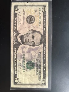 FANCY BINARY FLIPPER $5 2021 (CHOICE CU) -66696696- FANCY SERIAL # CURRENCY - Picture 1 of 2