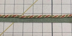 Multicolor Cord with a lip/Green, Red, Purple and Gold- 1-7/8 yds-TOTAL 2PIECES - Picture 1 of 2